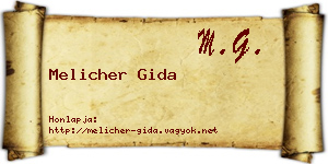Melicher Gida névjegykártya